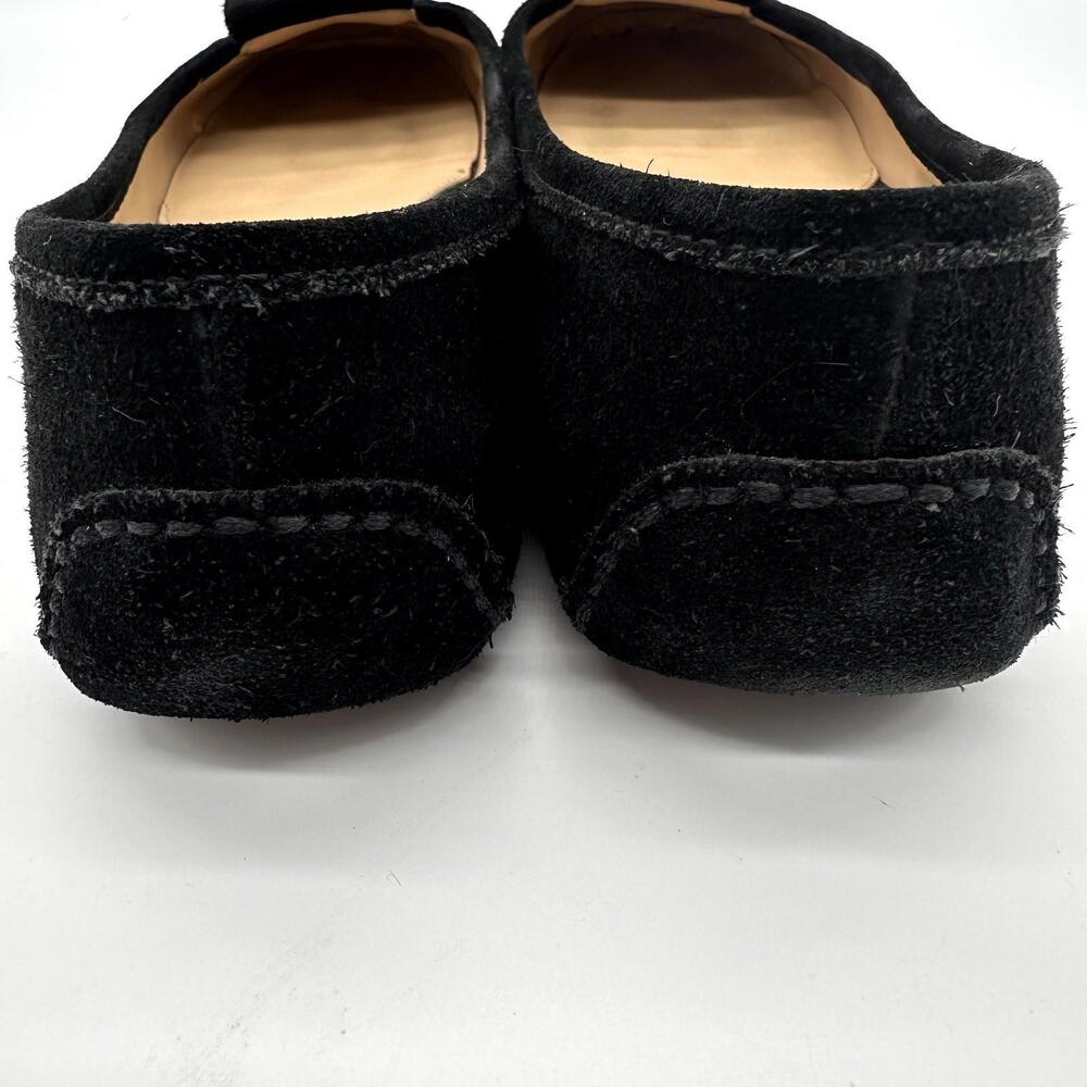 Michael Kors Gloria Black Suede Gold Accent Ballet Flat Moccasin Shoes 6.5 - Picture 6 of 9